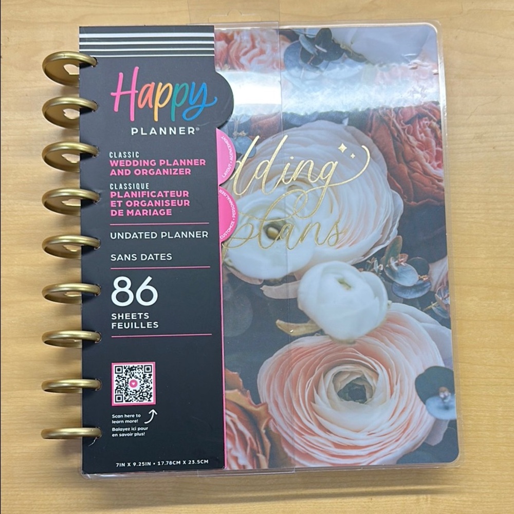 Happy Planner Floral Wedding Organizer with Gold Accents